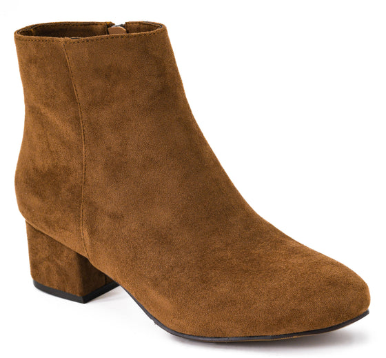 Corkys Women's On The Down Low Suede Bootie - Chestnut 80-0415