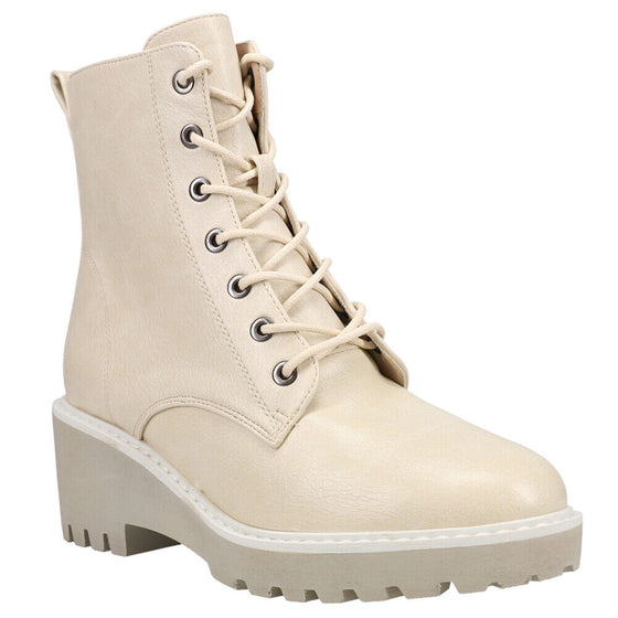 Corkys Women's Ghosted Combat Boot - Cream 80-9995