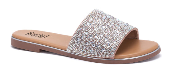 Corkys Women's Pizzazz Rhinestone Slide Sandal - Clear Jewels 81-0021