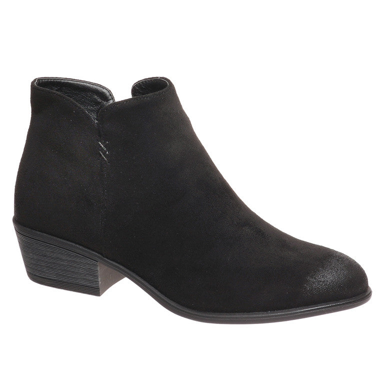 Pierre Dumas Women's May-24 Short Suede Bootie - Black 89188-401