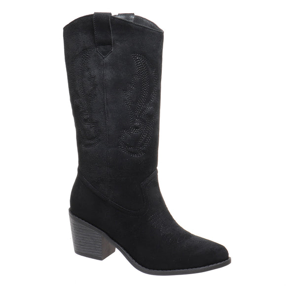 Pierre Dumas Women's Wilder-1 Western Boot - Black Suede 89878-401