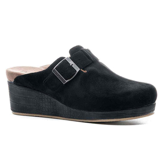 Corkys Women's Banks Slip On Wedge Clog -  Black Suede 90-9952