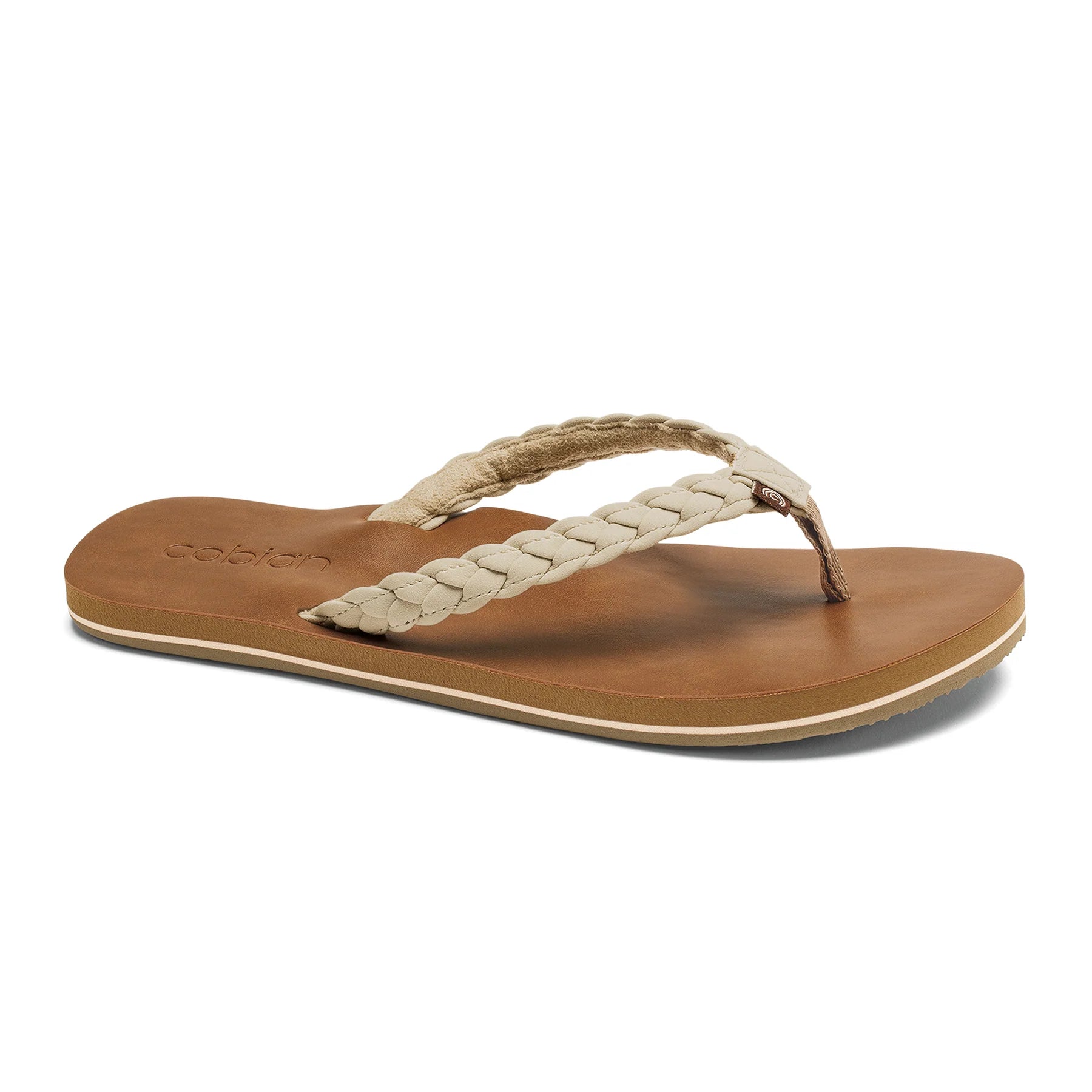 Cobian Women's Braided Pacifica Flip Flop - Cream BBP23-110