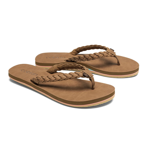 Cobian Women's Braided Pacifica Flip Flop - Tan BBP23-230