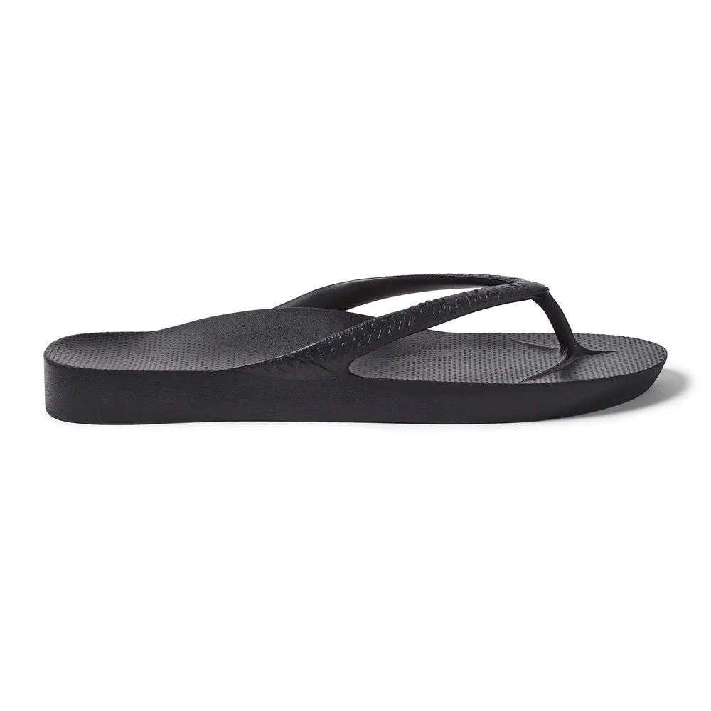 Archie Arch Support Unisex Flip Flops - Black BLK-HAS