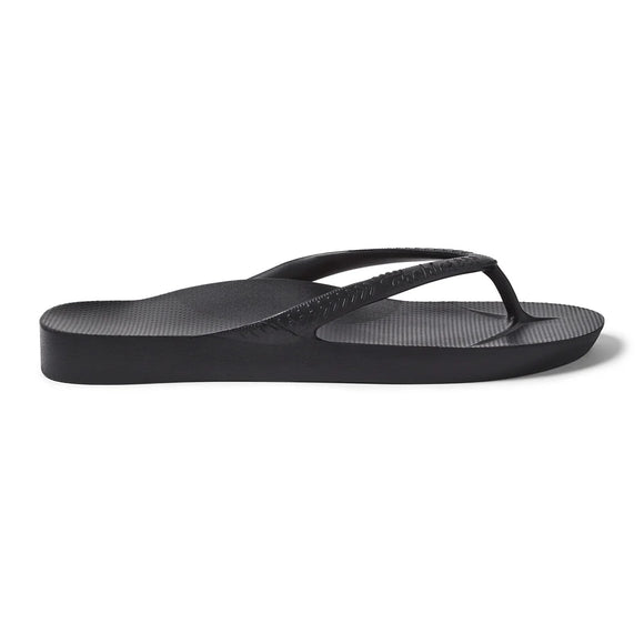 Archie Arch Support Unisex Flip Flops - Black BLK-HAS