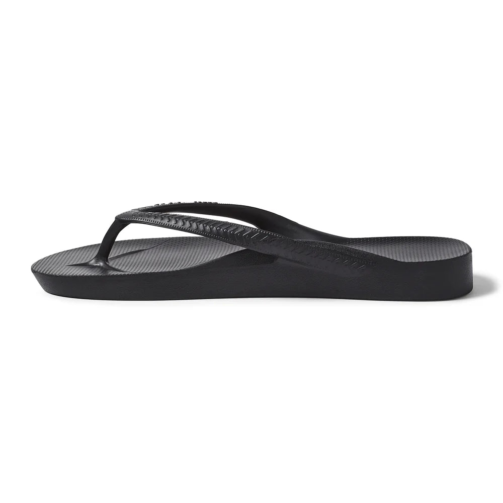Archie Arch Support Unisex Flip Flops - Black BLK-HAS