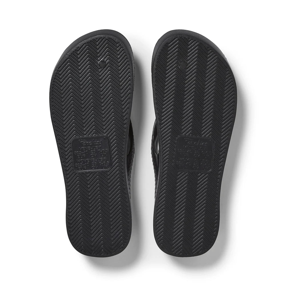 Archie Arch Support Unisex Flip Flops - Black BLK-HAS