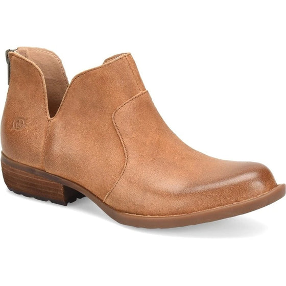 Born Women's Kerri Leather Bootie - Tan Camel Distressed BR0012092