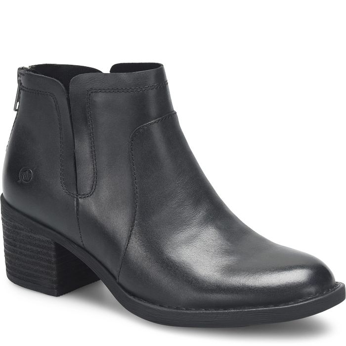 Born Women's Reese Zip Up Bootie - Black BR0063303