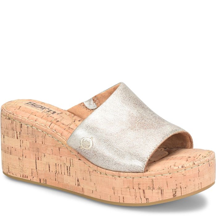 Born Women's Shilo Wedge Sandal - Light Gold BR0071330