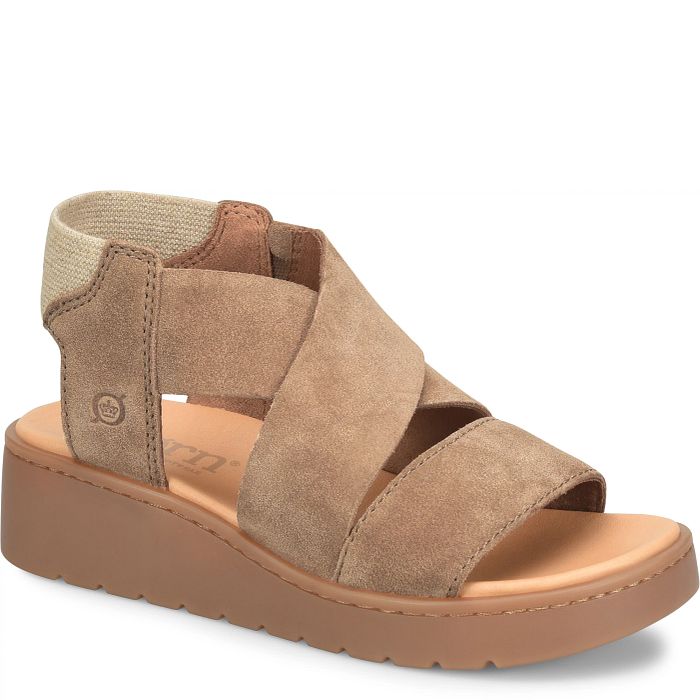 Women's Born Kirby Wedge Sandal - Taupe BR0081955
