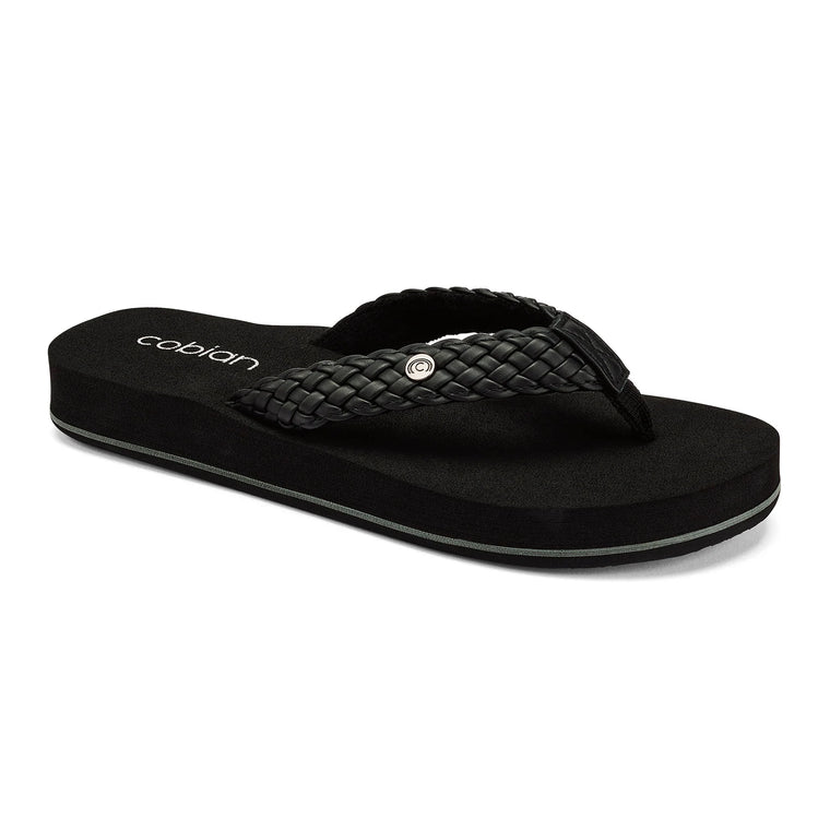Cobian Women's Braided Bounce Flip Flops - Black BRB10-001