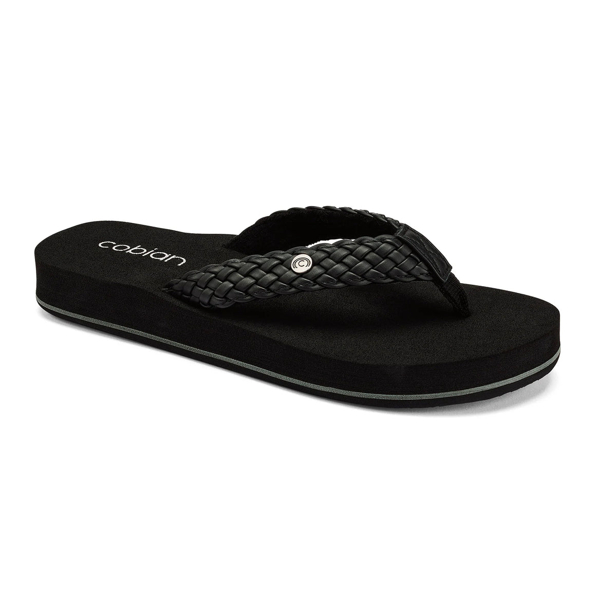 Cobian Women's Braided Bounce Flip Flops - Black BRB10-001