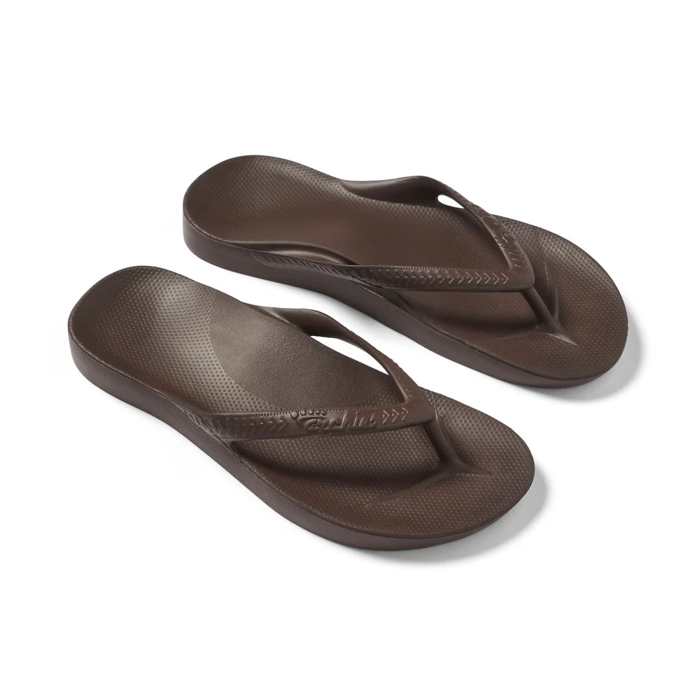 Archie Arch Support Unisex Flip Flops - Brown BWN-HAS