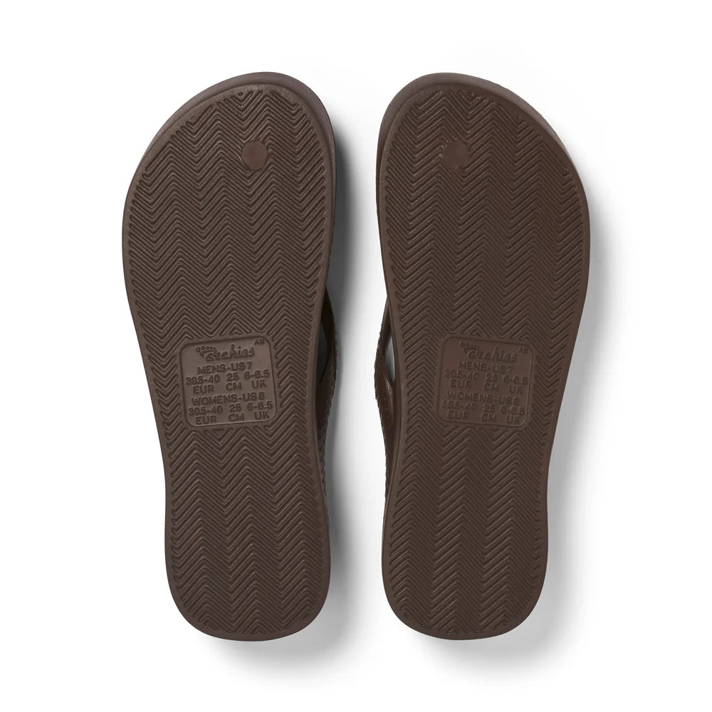 Archie Arch Support Unisex Flip Flops - Brown BWN-HAS