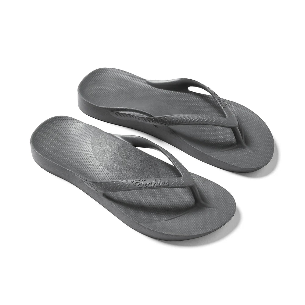 Archie Arch Support Unisex Flip Flops - Charcoal CHA-HAS