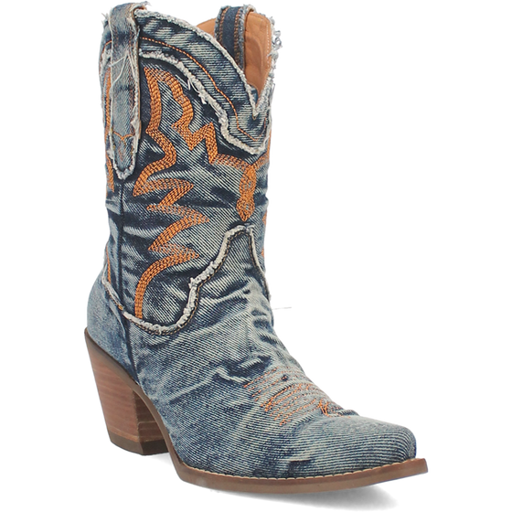 Dingo Women's 9" "Y'all Need Dolly" Short Denim Western Boot - Blue DI950