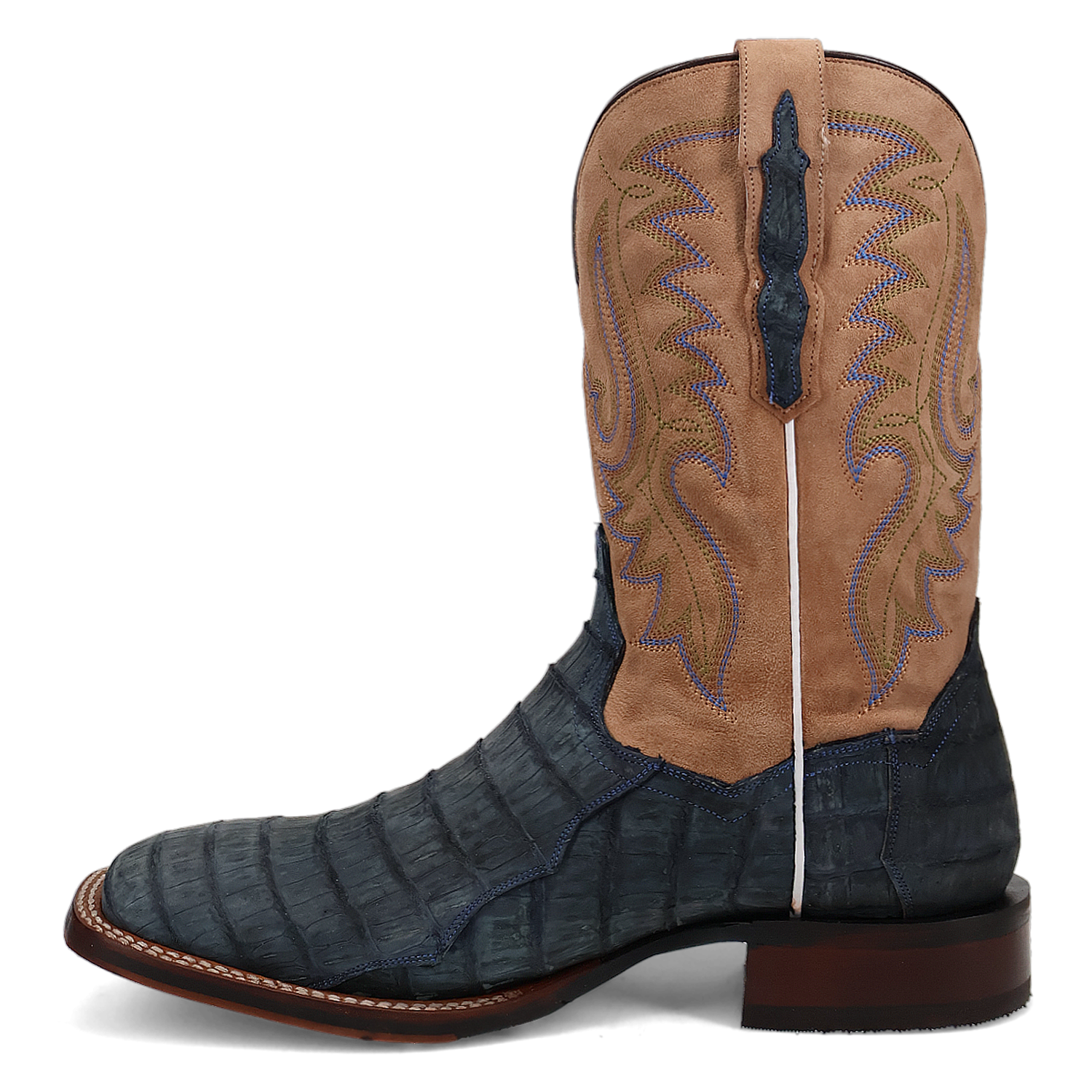 Dan Post Men's 11" Leon Caiman Western Boot - Demin/Tan DP5014