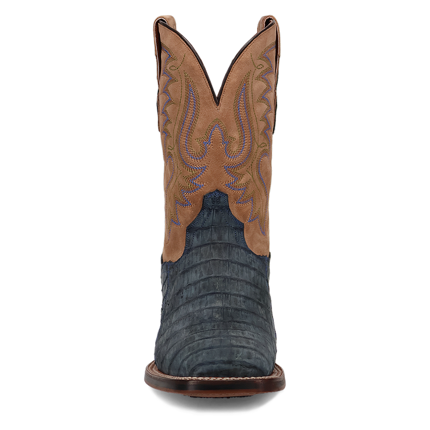 Dan Post Men's 11" Leon Caiman Western Boot - Demin/Tan DP5014