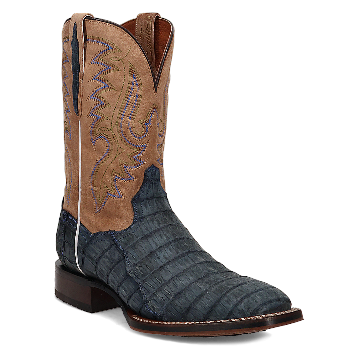 Dan Post Men's 11" Leon Caiman Western Boot - Demin/Tan DP5014