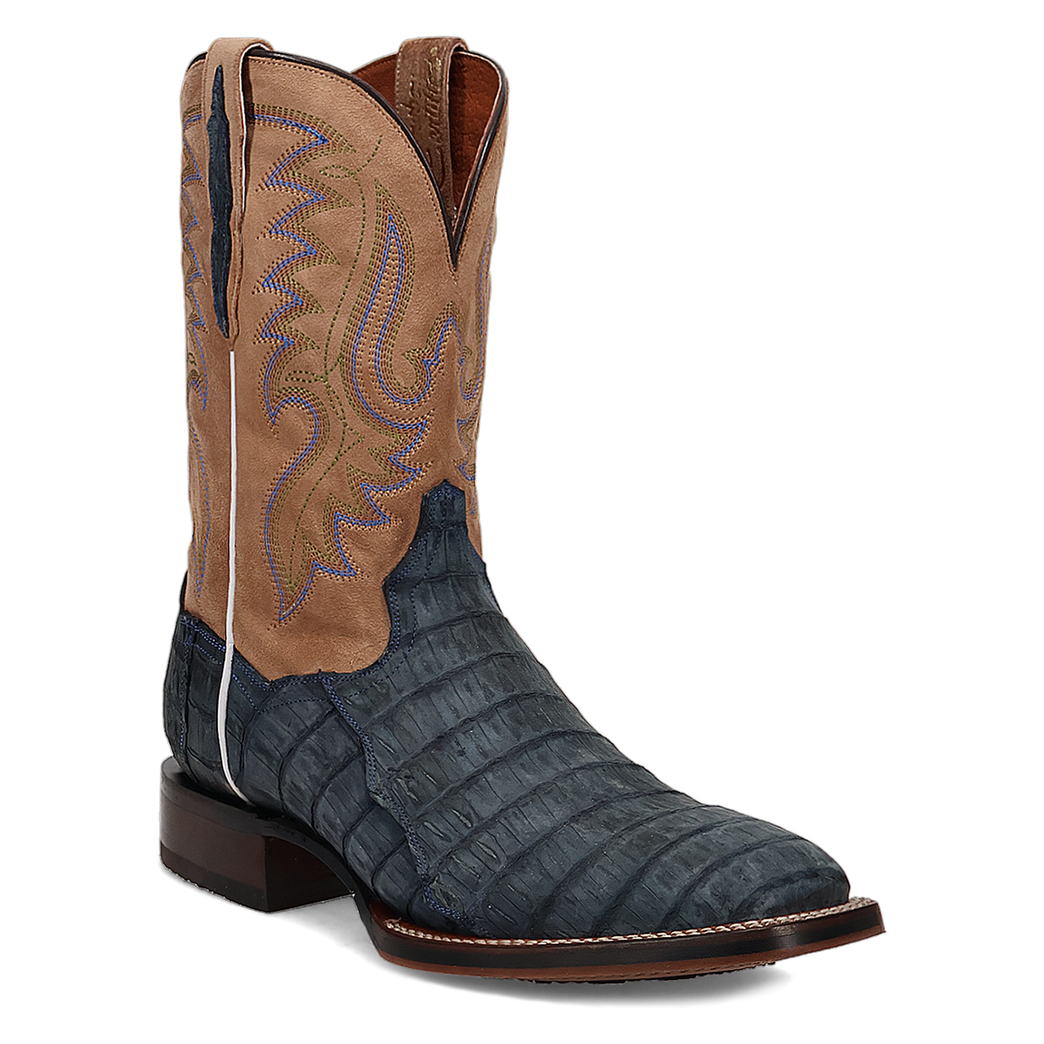 Dan Post Men's 11" Leon Caiman Western Boot - Demin/Tan DP5014