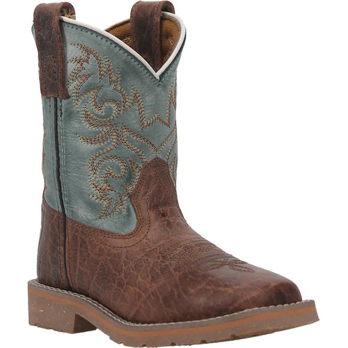 Dan Post Kid's 8" Lil Bisbee" Western Boot - Brown/Blue DPC2918