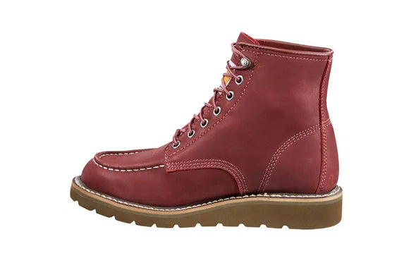 Carhartt Women's 6" Moc Toe Wedge Boot - Burgundy FW6023-W