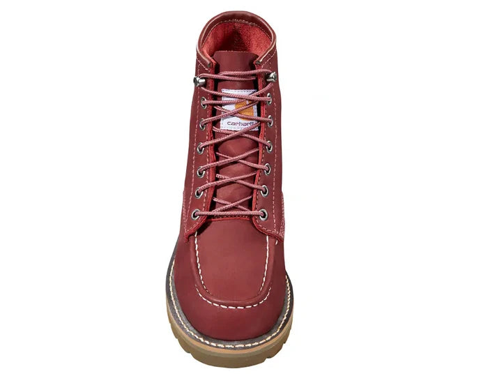 Carhartt Women's 6" Moc Toe Wedge Boot - Burgundy FW6023-W