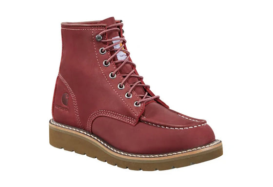 Carhartt Women's 6" Moc Toe Wedge Boot - Burgundy FW6023-W