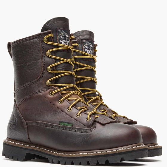 Georgia Men's 8" Waterproof Lace-to-Toe Work Boot - Chocolate G101