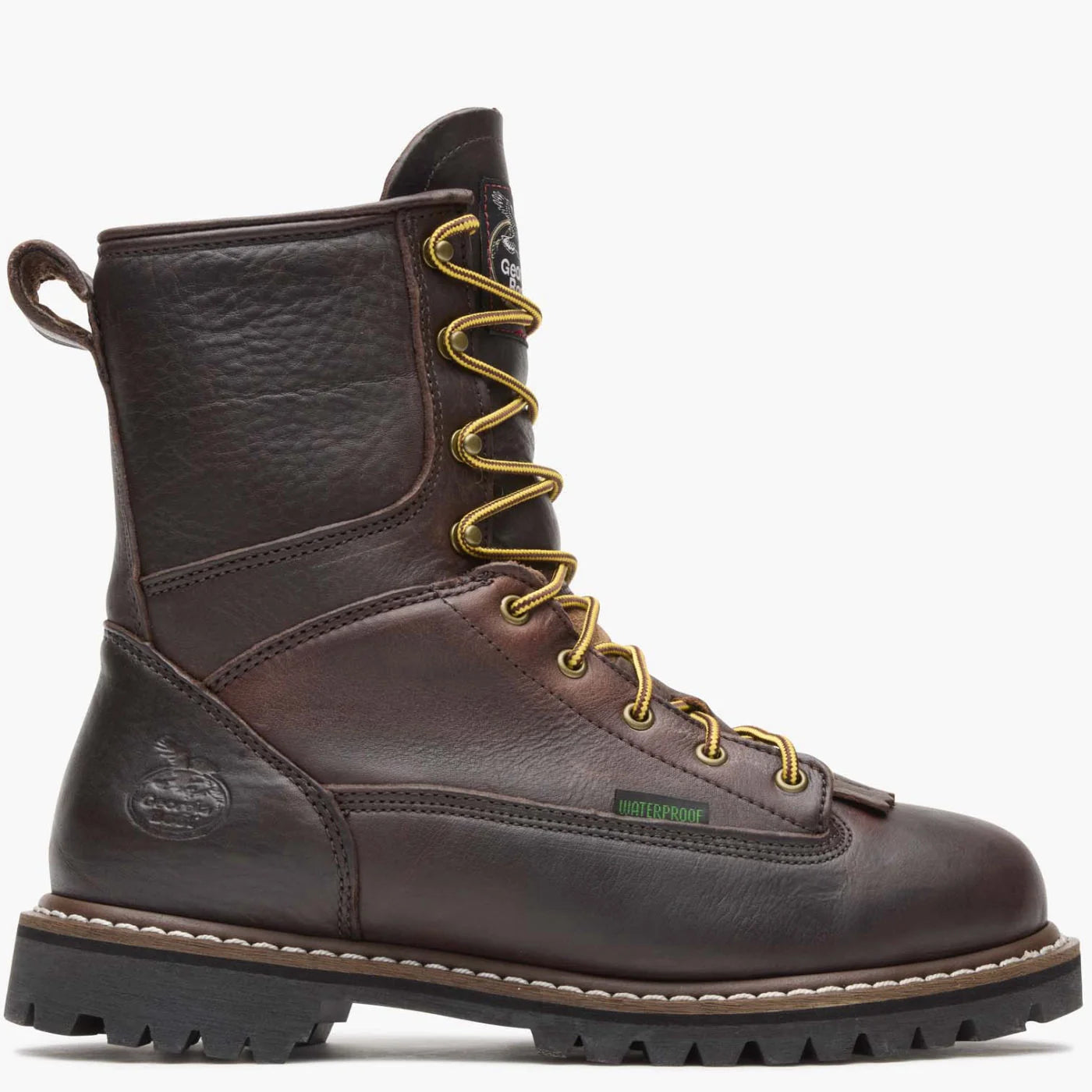 Georgia Men's 8" Steel Toe Waterproof Lace-to-Toe Work Boot - Chocolate G103