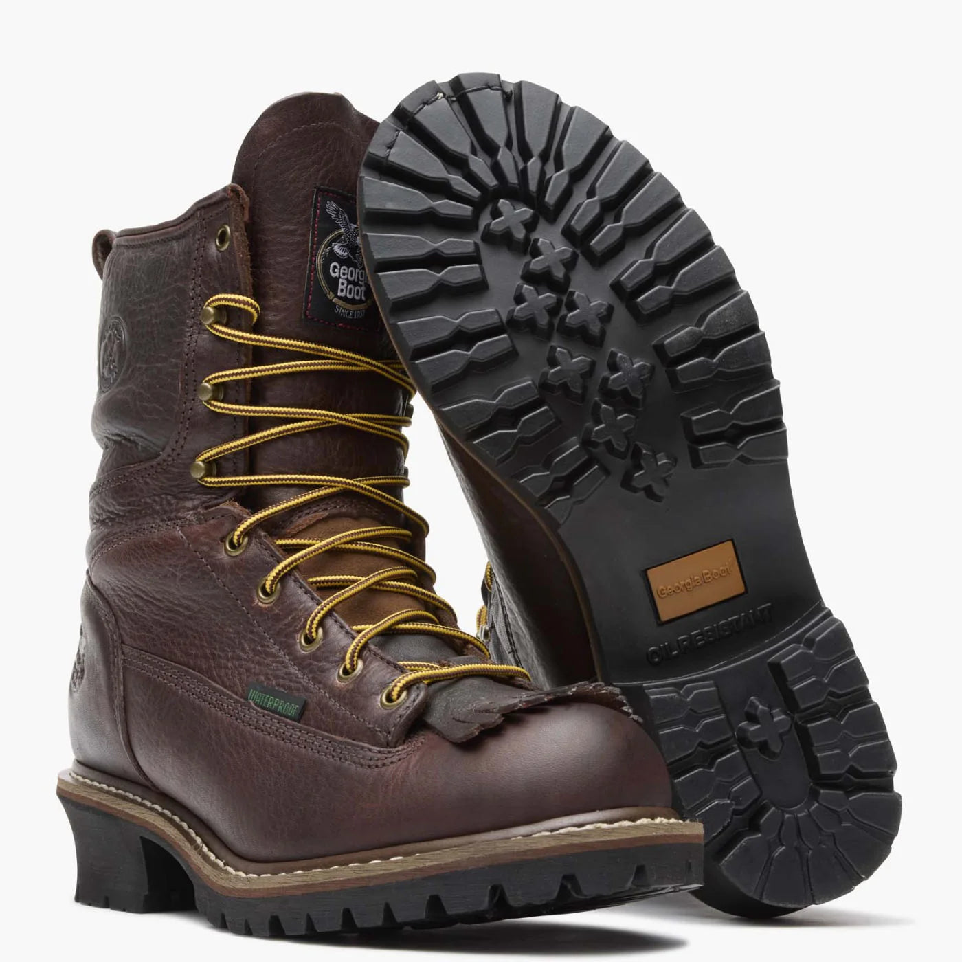 Georgia Men's 8" Waterproof Logger Work Boots - Brown G7113
