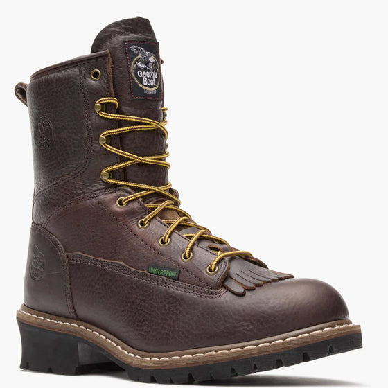 Georgia Men's 8" Steel Toe Waterproof Logger Work Boots - Brown G7313