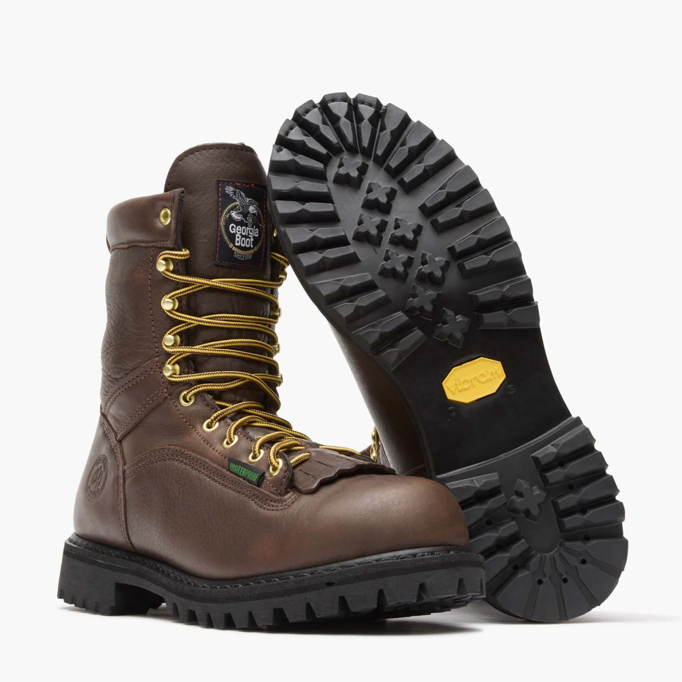 Georgia Men's 8" Waterproof Lace-to-Toe Work Boot - Chocolate G8041