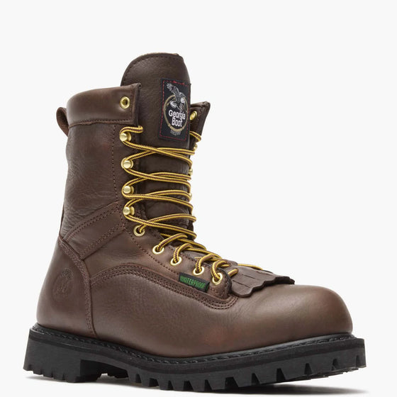 Georgia Men's 8" Waterproof Lace-to-Toe Work Boot - Chocolate G8041
