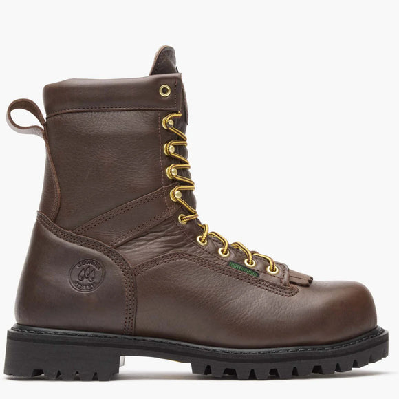 Georgia Men's 8" Lace-to-Toe Steel Toe Waterproof Work Boot - Chocolate G8341
