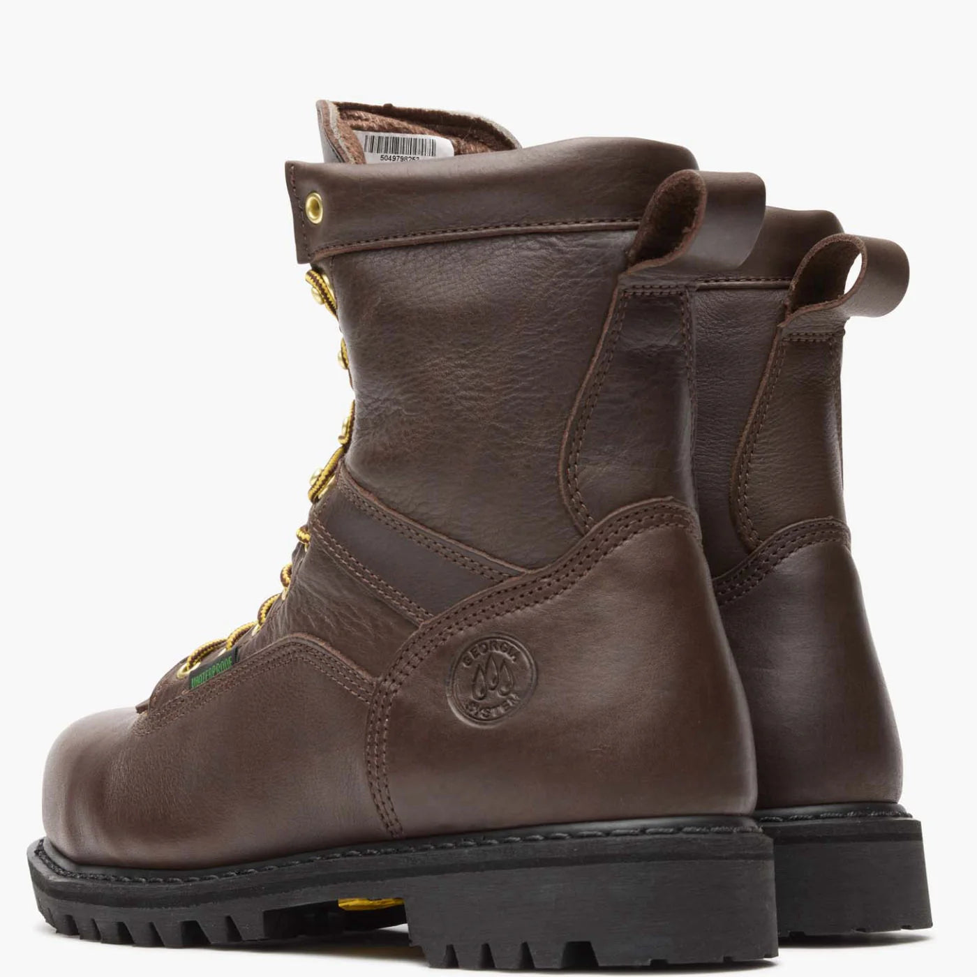 Georgia Men's 8" Lace-to-Toe Steel Toe Waterproof Work Boot - Chocolate G8341
