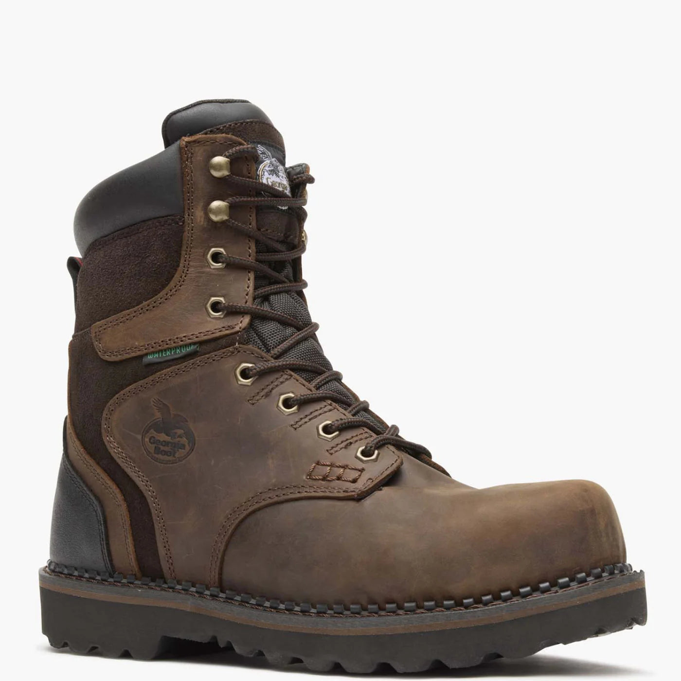 Georgia Men's 8" Brookville Steel Toe Waterproof Work Boot - Brown G9334