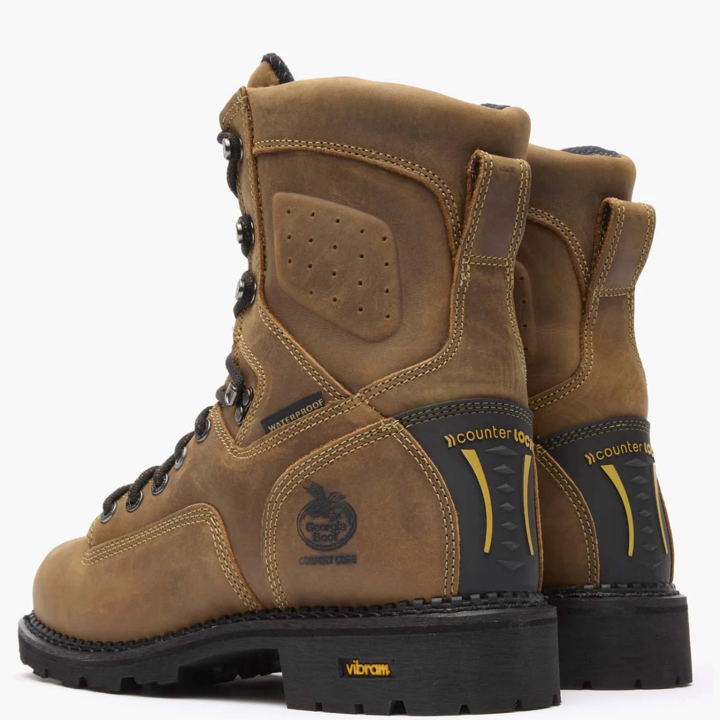 Georgia Men's 8" Comfort Core Low Heel Logger Work Boot - Brown GB00122