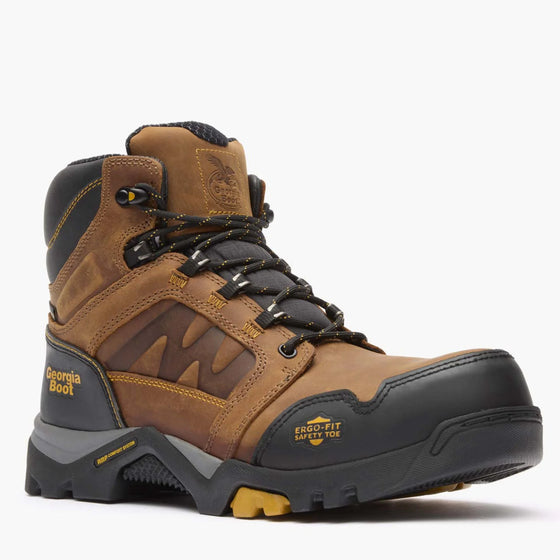 Georgia Men's 6" Amplitude Composite Toe Waterproof Work Boot - Trail Crazy Horse GB00129