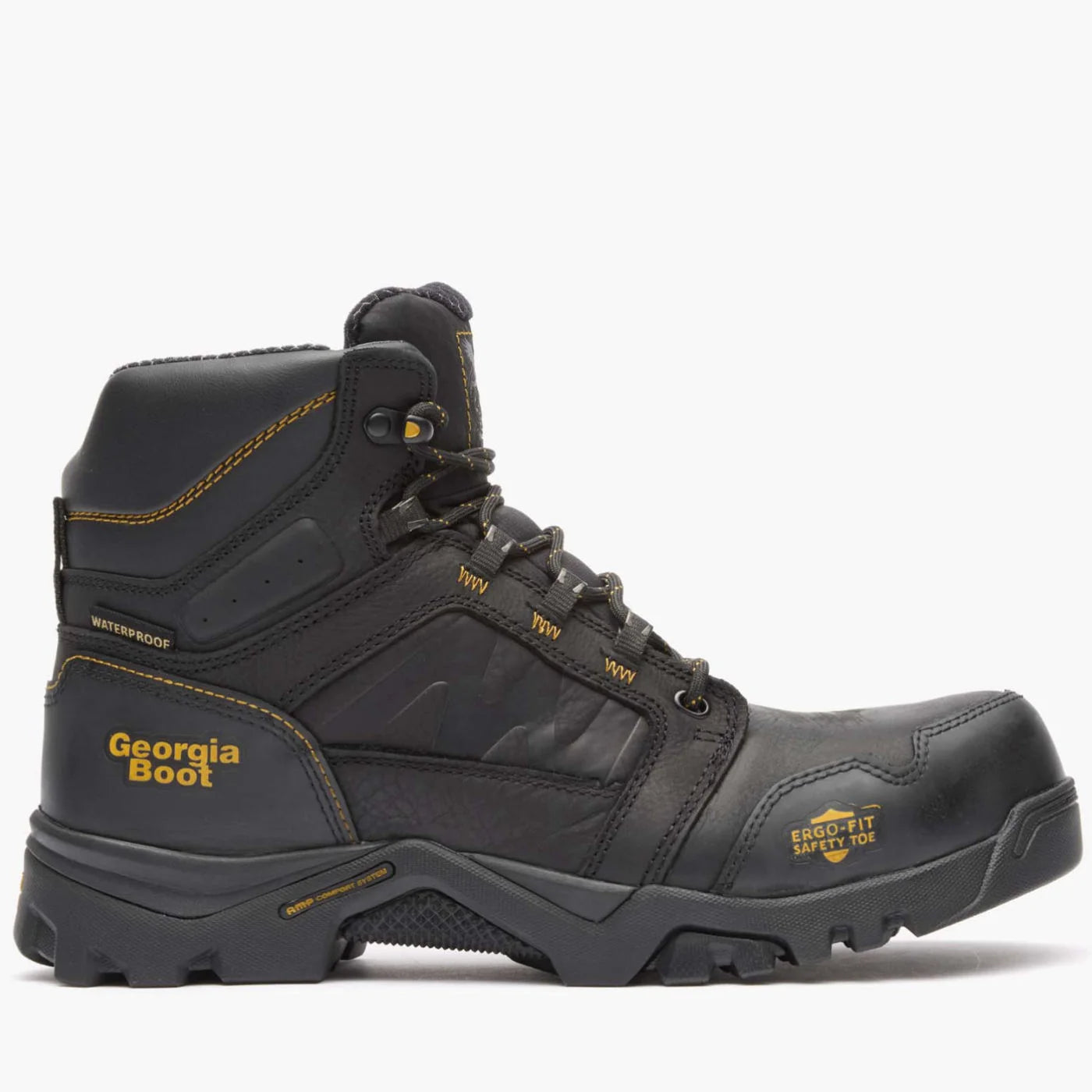 Georgia Men's 6" Amplitude Composite Toe Waterproof Work Boot - Black GB00130