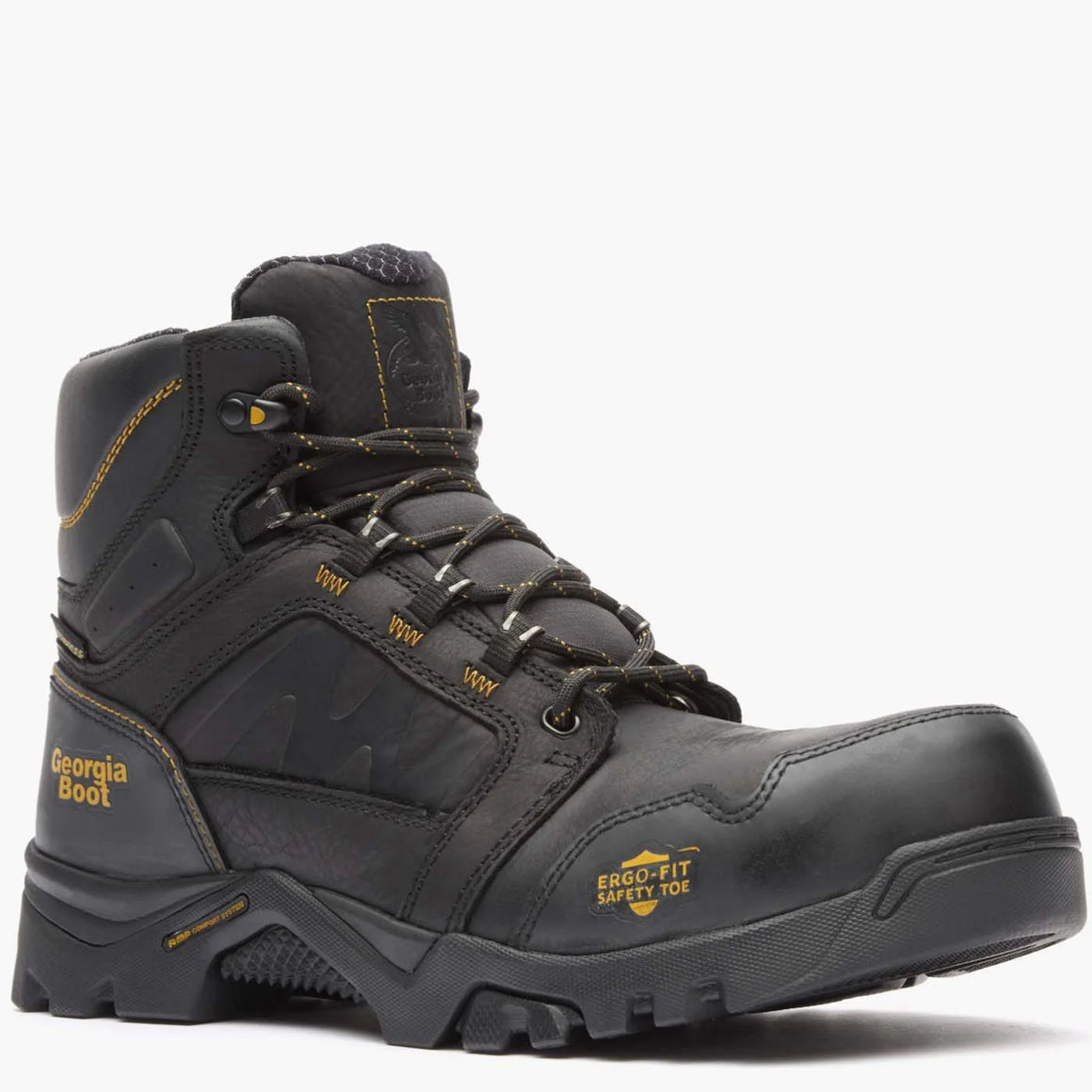 Georgia Men's 6" Amplitude Composite Toe Waterproof Work Boot - Black GB00130