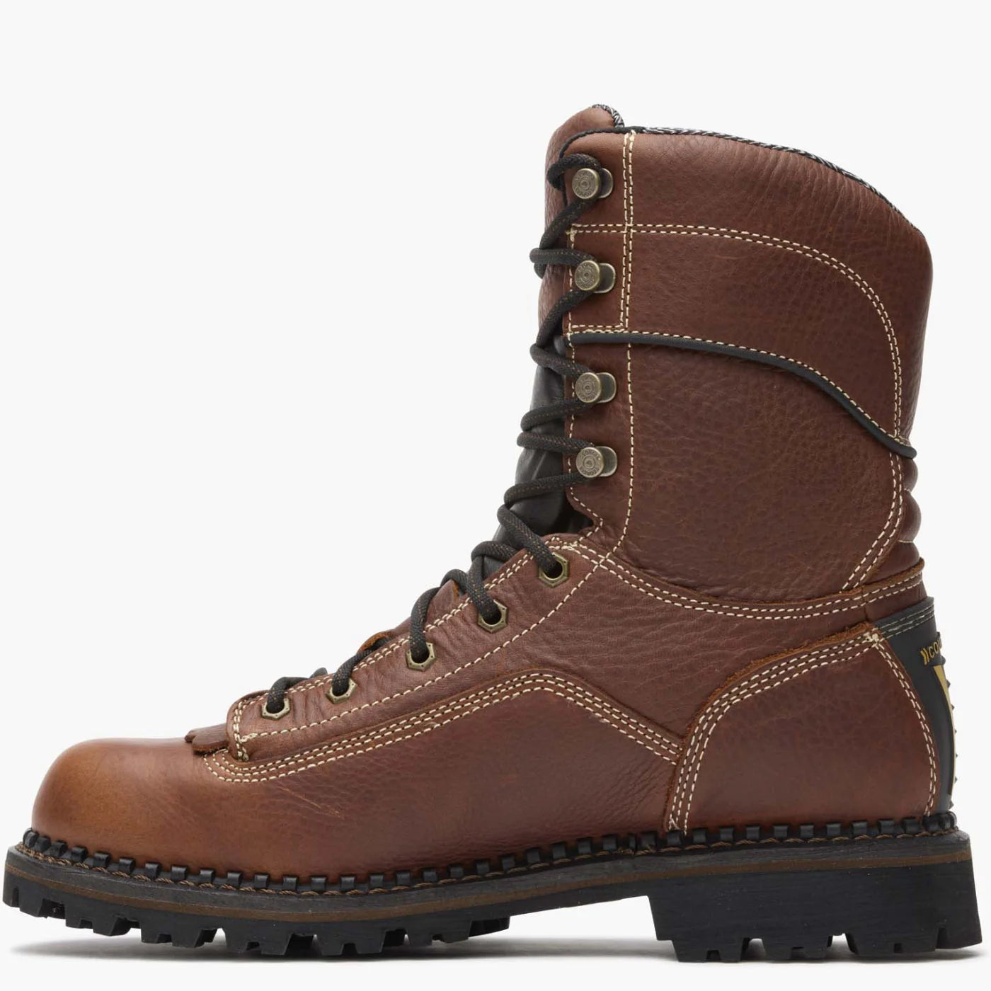 Georgia Men's 9" AMP LT Logger Low Heel Waterproof Work Boot - Brown GB00237
