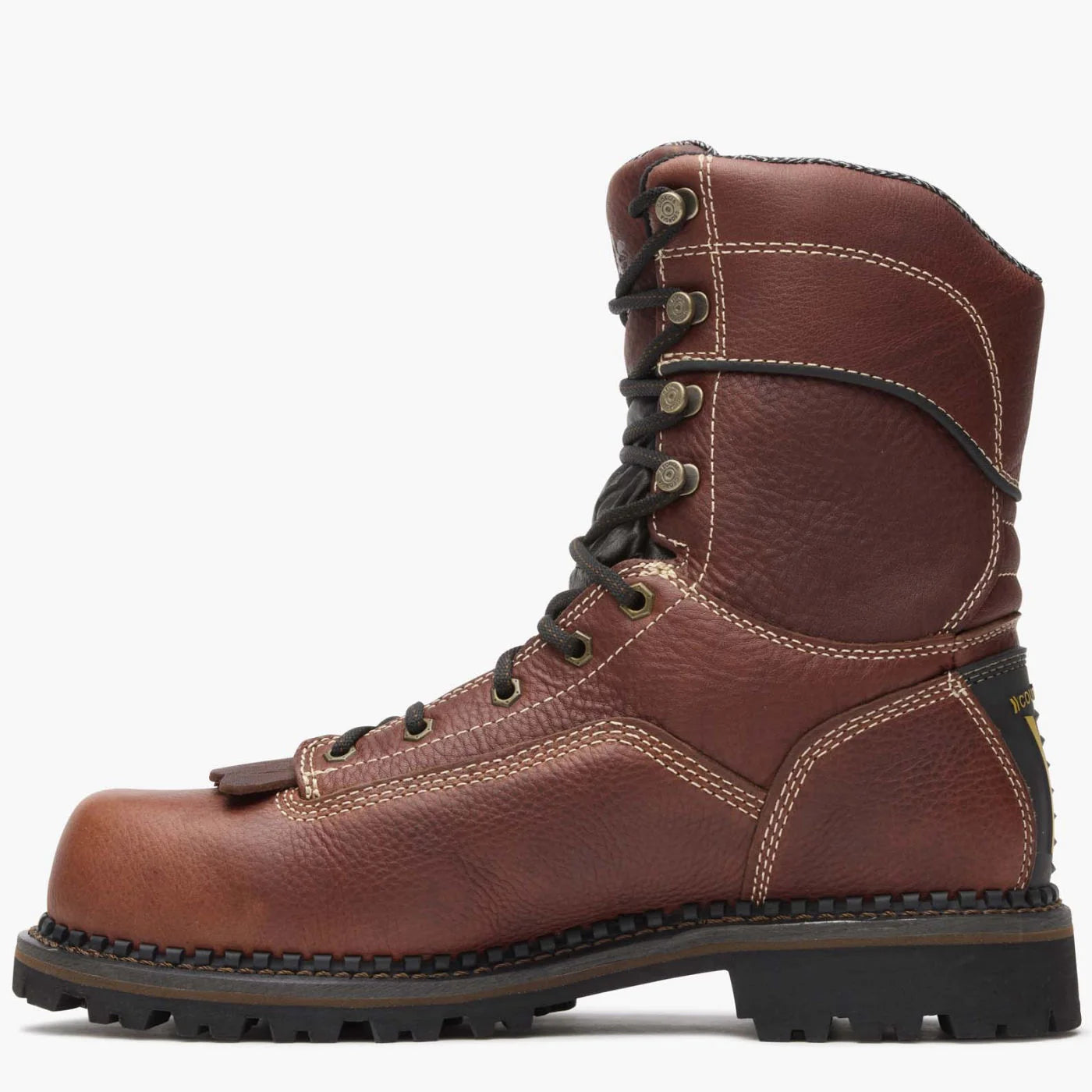 Georgia Men's 9" AMP LT Logger Composite Toe Waterproof Low Heel Work Boot - Brown GB00238