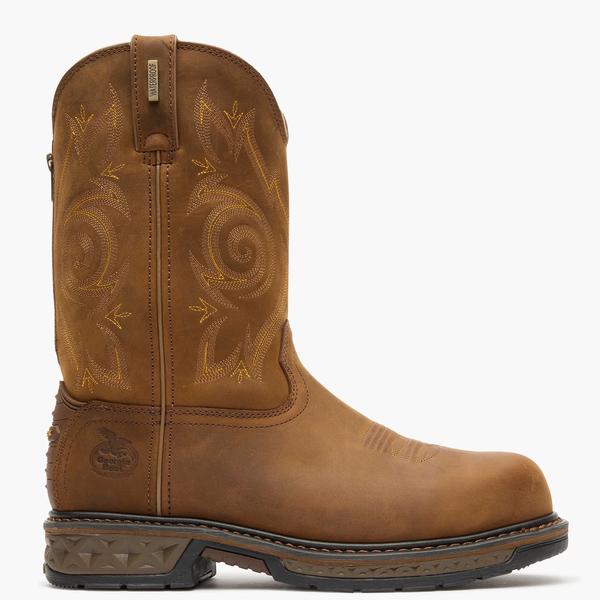 Georgia Men's 11" Carbo-Tec LT Waterproof Composite Toe Wellington Work Boot - Brown GB00239