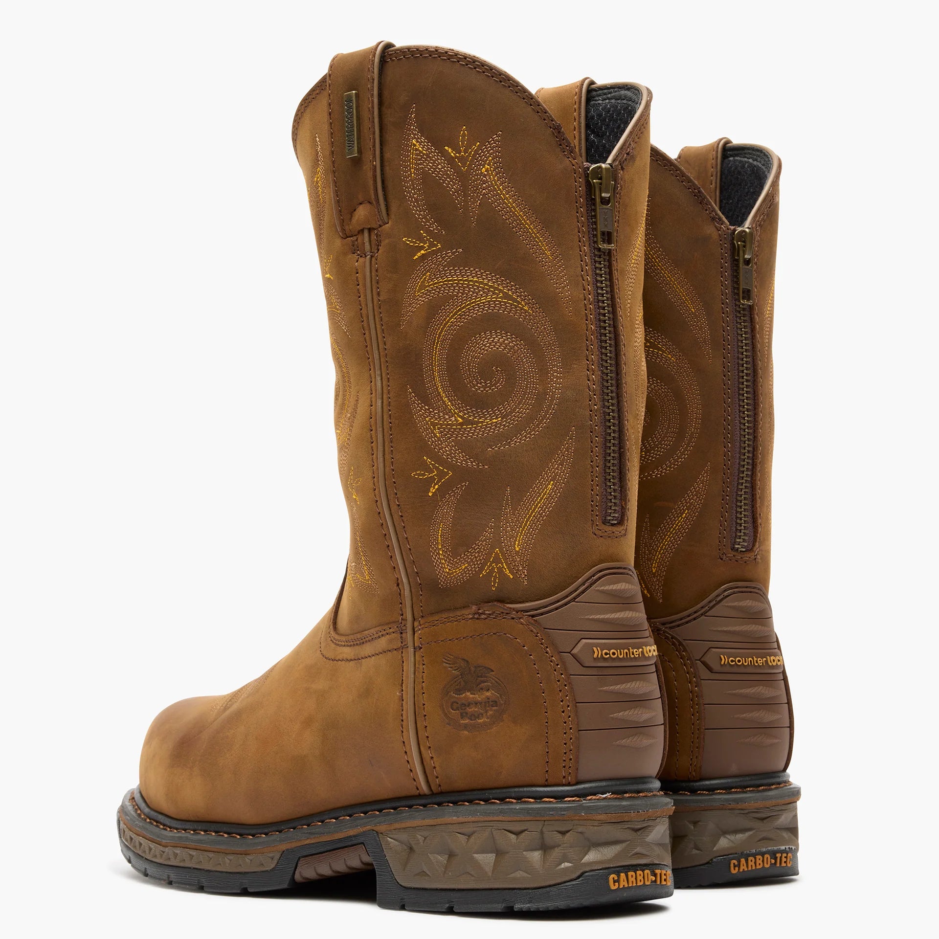 Georgia Men's 11" Carbo-Tec LT Waterproof Composite Toe Wellington Work Boot - Brown GB00239