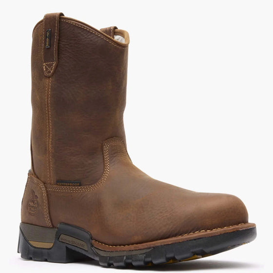 Georgia Men's 10" Eagle One Waterproof Pull-On Waterproof Work Boot - Brown GB00314