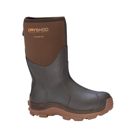 Dryshod Men's Haymaker Mid Waterproof Rubber Boot - Brown HAY-MM-BR