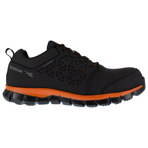 Reebok Men's Sublite Cushion Athletic Composite Toe Work Shoe - Black/Orange RB4050